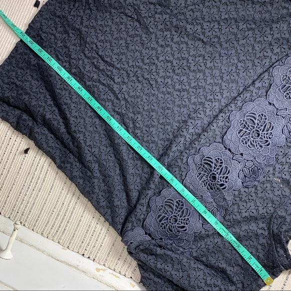 LOFT Slate Grey Floral Lace Embroidered Blouse - Picture 6 of 6